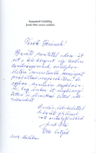 Dr. Jereb Ott� - Szatm�rt�l G�d�ll�ig
