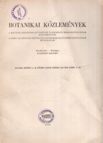 Krpti Zoltn - Botanikai kzlemnyek 1-4.
