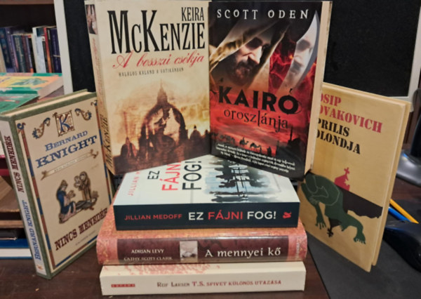 Reif Larsen, Adrian Levy-Cathy Scott-Clark, Josip Novakovich, Scott Oden, Jillian Medoff, Keira McKenzie, Bernard Knight - 7 db-os világirodalmi KÖNYVMENTŐ AJÁNLAT: T.S. Spivet különös utazása+ A mennyei kő+ Április bolondja+ Kairó oroszlánja+ Ez fájni fog!+ A bosszú csókja+ Nincs menedék