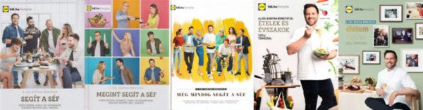 Szll Tams - 5 db Lidl  szakcsknyv: letem telei Szll Tamssal  + telek s vszakok Szll Tamssal + Segt a sf + Megint segt a sf + Mg mindig segt a sf