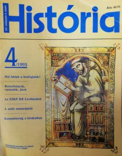 História XV. évfolyam 4. szám 1993