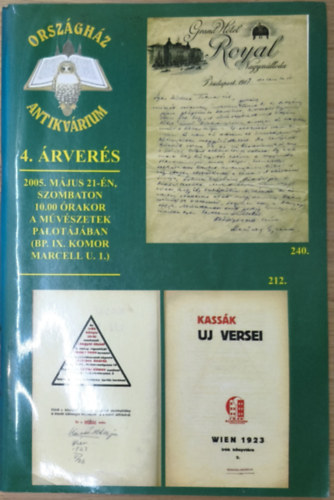 Országház Antikvárium 4. árverés