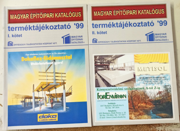 Dr. (Fszerk.) Hamvay Pter - Termktjkoztat '99 I-II ktet - Magyar ptipari katalgus
