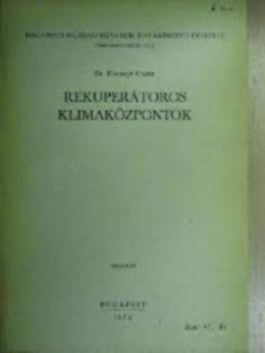 Dr. Rszegh Csaba - Rekupertoros klimakzpontok