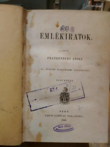 Frankenburg Adolf - Emlkiratok I-III.