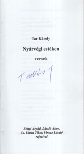 Tar Kroly - Nyrvgi estken- versek- Dediklt