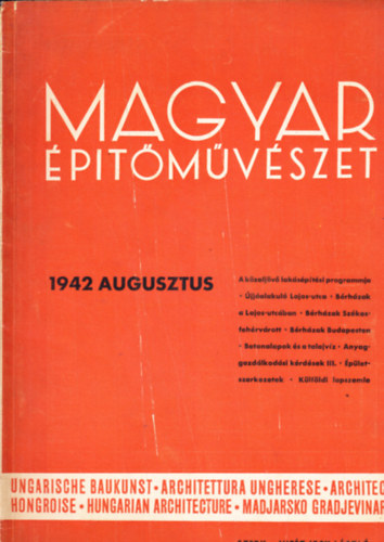 vitéz Irsy László szerk. - Magyar Építőművészet 1942. augusztus