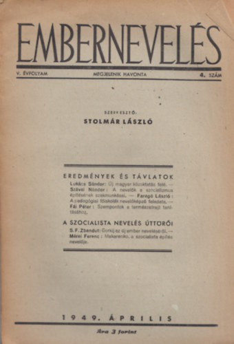 Stolmr Lszl  (szerk.) - Embernevels V. vfolyam 4. szm