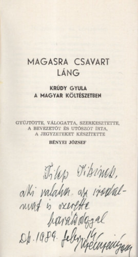 Bnyei Jzsef - Magasra csavart lng - Krdy Gyula a magyar kltszetben ( Koszor 1. ) - Dediklt