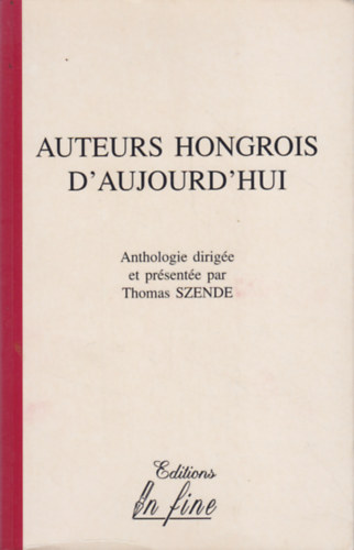 Thomas Szende - Auteurs Hongrois d'aujourd'hui