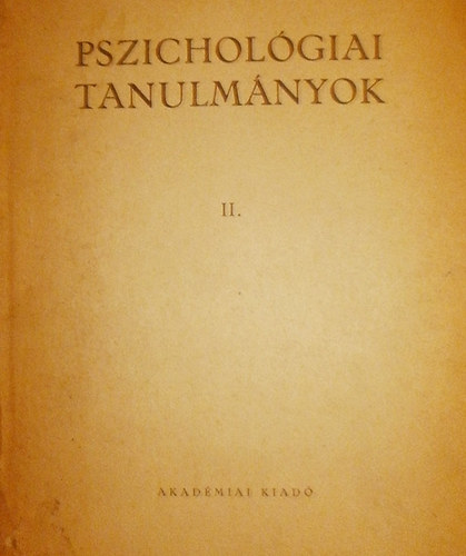 Dr. Gegesi Kiss P�l - Pszichol�giai tanulm�nyok II.