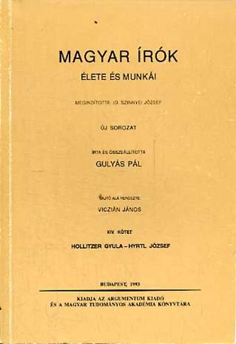 Guly�s P�l - Magyar �r�k �lete �s munk�i XIV. (reprint)