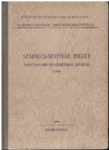 Szabolcs-Szatm�r megye fontosabb statisztikai adatai 1960
