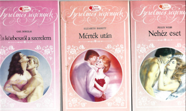 3 db Vörös Rózsa könyv, Gail Douglas: És közbeszól a szerelem, Elizabeth Barrett: Mérték után, Peggy Webb: Nehéz eset