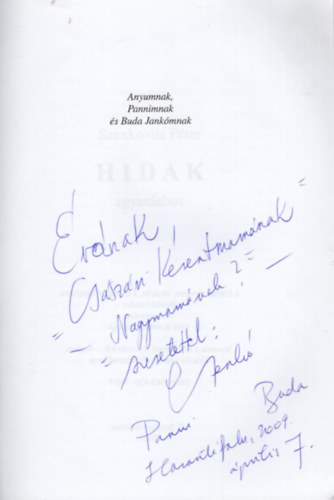 Szenkovits P�ter - Hidak egym�shoz- dedik�lt