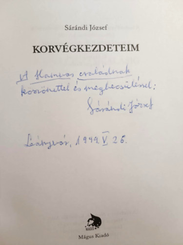 S�r�ndi J�zsef - Korv�gkezdeteim