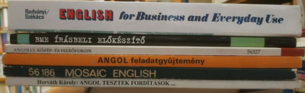 Horv�th K�roly, B�rdos Jen�, Dr. Tim�r Eszter, D�czi Brigitta, Radv�nyi Tam�s Matheidesz M�ria - 6 db Angol nyelv: Angol tesztek, ford�t�sok, sz�veg�rtelmez�sek, lev�l- �s fogalmaz�st�m�k a kz�pfok� �r�sbeli nyelvvizsg�hoz + Mosaic English (Angol nyelvi gyakorlatok halad�knak)
