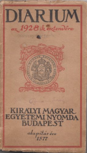 Diarium  az 1928-ik esztend�re
