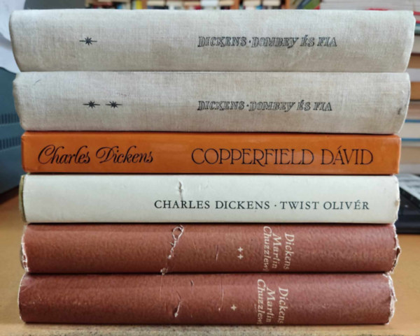 Charles Dickens - 6 db Charles Dickens: Dombey és fia I-II. + Copperfield Dávid + Martin Chuzzlewit I-II. + Twist Olivér