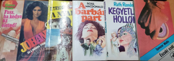Ross MacDonald, Don Taylor, Spencer Walls, C. C. Kicker, Chester Himes Ruth Rendell - 6 db klfldi krimi:  A barbr part; A nyakk; szaki szl; Fuss, ha kedves az leted!; Johanna s a Draher utcai gyilkossg; Kegyetlen hollk