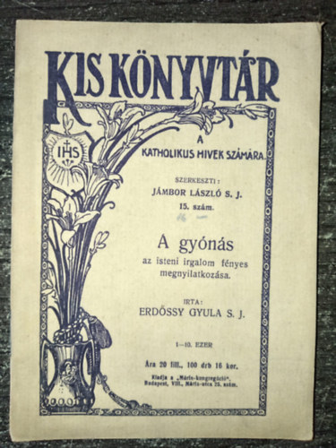 Erd�ssy Gyula S. J. - A gy�n�s - az Isteni irgalom f�nyes megnyilatkoz�sa (Kis k�nyvt�r a katolikus hivek sz�m�ra)