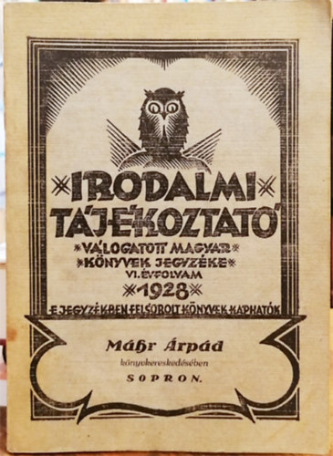 Irodalmi t�j�koztat� (v�logatott magyar k�nyvek jegyz�ke) 1928.