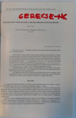 kes Csaba - Teraszkavics vizsglatok a Bicskei-medence szaki rszn (klnlenyomat)