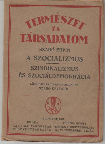 Szab� Ervin - A szocializmus - Szindikalizmus �s szoci�ldemokr�cia