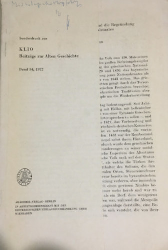Johannes Irmscher - Der griechische Befreiungskampf und die Begr�ndung des griechischen Nationalstaates
