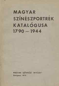 Cenner Mihály - Magyar színészportrék katalógusa 1790-1944