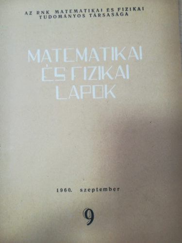 Matematikai s fizikai lapok 9 1960 szeptember