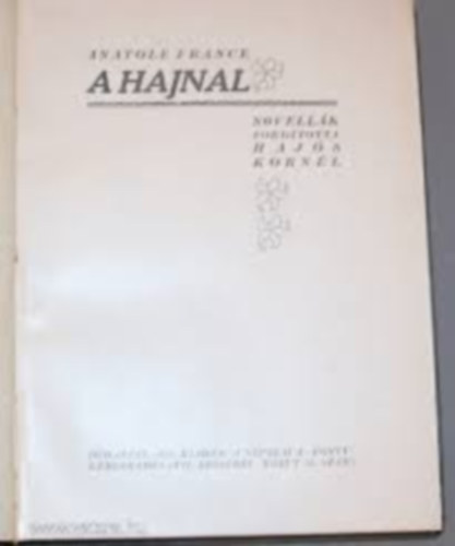 Anatole France - A hajnal (novellk)