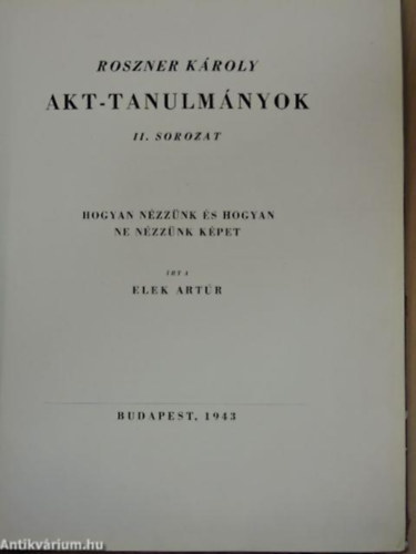 Roszner Kroly - Akt-tanulmnyok II. sorozat