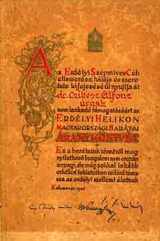 Az Erd�lyi Helikon magyarorsz�gi bar�tainak Aranyk�nyve 1937