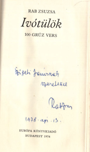 Ivótülök 100 grúz vers - dedikált