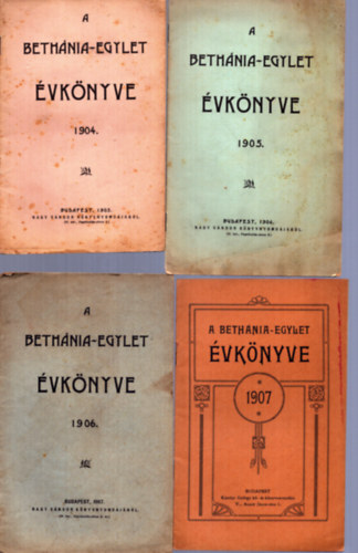 Nincs feltntetve - 14 db a Bethnia-egylet vknyveibl: 1903, 1904, 1905, 1906, 1907, 1908, 1909, 1911, 1912, 1913, 1914, 1915, 1916, 1919, 1920. vi vknyvek