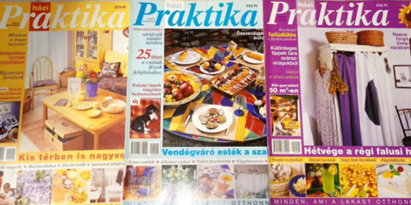 3 db. Praktika Magazin - 2000.júl. - 7. szám, 2000.aug. 8. szám, 2000.szept. 9. szám (szabás-varrás-kötés-hobby-lakásdivat-kézimunka)