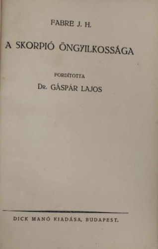 J.H. Fabre - A skorpi ngyilkossga