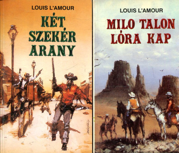 Louis L'Amour - 2 db Louis L'Amour knyv Milon Talon lra kap,Kt szekr arany