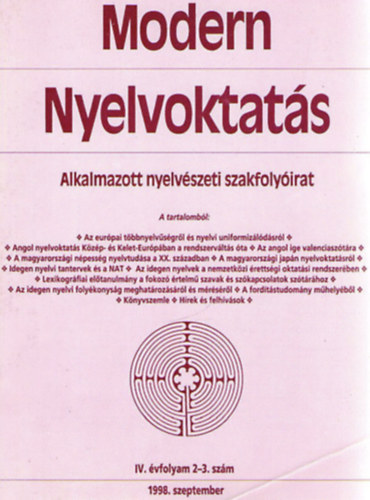 Sz�pe Gy�rgy  (szerk.) - Modern nyelvoktat�s 1998. szeptember