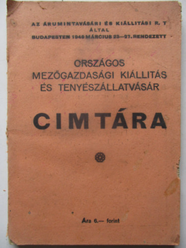 Orszgos mezgazdasgi killts s tenyszllatvsr cmtra ( 1949 )