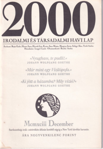 2000 Irodalmi s Trsadalmi Havi Lap - 1993. December