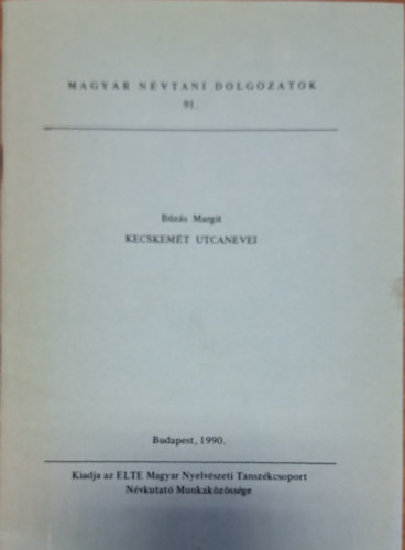 Koncz S�ndorn� - Pest megye helys�gneveinek rendszere