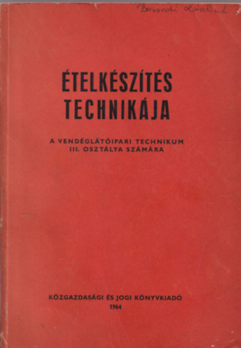 Turs Emil Domokos Lszln dr. - telkszts technikja - A vendgltipari Technikum III. oszt. szm.