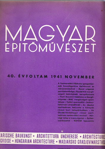 vitz Irsy Lszl szerk. - Magyar ptmvszet 1941. november