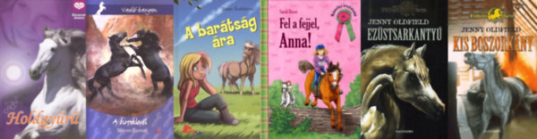 Jenny Oldfield, Sharon Siamon, Diane Karlstrom, Sarah Bosse, Eleanor Jones - 6 db lovas knyv fiataloknak: Kis boszorkny + Ezstsarkanty  + A birtoklevl + A bartsg ra + Fel a fejjel, Anna! + Holdgyr