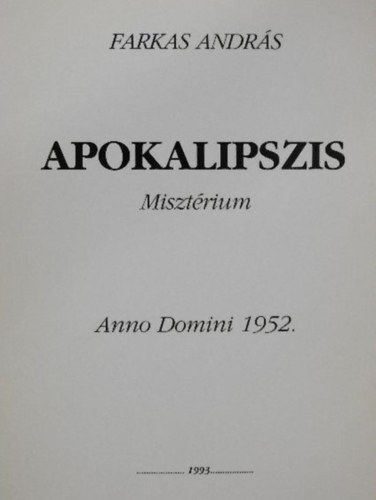 Farkas Andr�s - Apokalipszis Miszt�rium