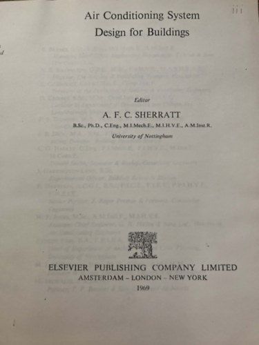 A.F.C. Sherratt - Air Conditioning System Design for Buildings
