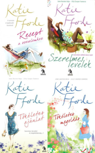 Katie Fforde - 4 db Katie Fforde romantikus regény: Recept a szerelemhez + Szerelmes levelek - Szerelem nélkül nincs nyár + Tökéletes ajánlat + Tökéletes megoldás