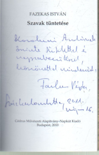 Fazekas Istv�n - Szavak t�ntet�se